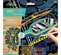 Avenir | Scratch Transportation | A Scratch Art Kit with a Multi Transport Theme | Arts and Crafts for Kids Ages 3+