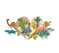 Avenir | Stick N Play Dino World | Sticker Book for Kids | Dinosaur Shaped Cards and Re-usable Stickers