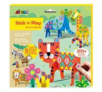 Avenir | Stick N Play Safari Animals | Sticker Book for Kids | Animal Shaped Cards and Re-usable Stickers | 3D Activity Set for Boys and Girls 3+