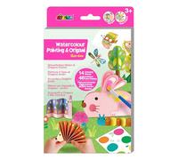 Avenir Watercolour Painting & Origami-Garden, Pink and Green, One Size