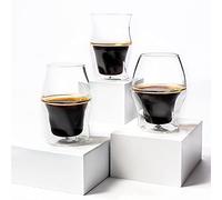 AVENSI Coffee Enhancing Glassware Cups - Complete Set: 3 Glasses (VIDA, SENTI, Alto) with Felt Coasters, Polishing Cloth and Brew Guide