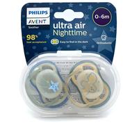 AVENT Succhietto Ultra Air Night Time 0-6m Stella Cometa/Gufo Philips 2 Pezzi