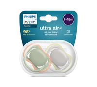 Avent Ultra Air Soother 2 Pack - BPA-Free Soother for Babies Aged 6-18 Months (Model SCF085/20)
