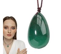 Aventurine Crystal Necklace - Gemstone Pendant Jewelry for Mindfulness | Handcrafted Green Stone on Adjustable Chain, Balance and Energy Accessory for Meditation, Wellness Daily Wear 1.18x1.57in