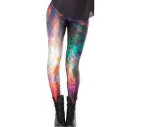 Aventy Women's Supernova Unicorn Digital Printed Tight Stretchy Skinny Workout Pants, Colored Galaxy, One Size