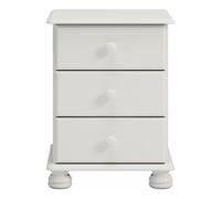 Avenue 3 Drawer Bedside Off White