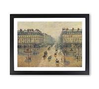 Avenue De L'opera By Camille Pissarro Classic Painting Framed Print | A2 Black Framed Wall Art | Ready to Hang | Classic Historical Picture | Living Room Bedroom Lounge Office