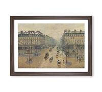 Avenue De l'Opera by Camille Pissarro Framed Print | A2 Walnut Framed Wall Art | Ready to Hang | Modern Nature Picture | Living Room Bedroom Lounge Office