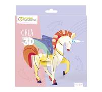 Avenue Mandarine 3D Unicorn Model Kit, 15pcs, Age 2-10, Includes 15 Pre-Cut Cardboard Sheets & 1 Instruction Manual
