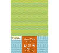 Avenue Mandarine - Ref CC058C - 96 printed Sheets, Geometric Patterns, Creative Hobbies, Scrapbooking and DIY, 24 Decorative Patterns, Double Sided, A4, 80gsm