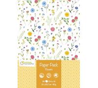 Avenue Mandarine CC067C - PAPER PACK - Pack of 96 sheets of creative paper printed on both sides A4 - FLOWERS - Children's Creative and Leisure Activity - DIY