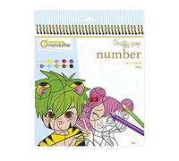 Avenue Mandarine GY108C - A Graffy pop Number Colouring Book - 24 numbered pages - From age 6 - MANGA THEME - Ideal for felt-tips and colouring pencils