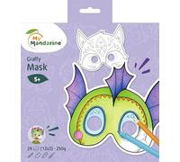 Avenue Mandarine GY138C - A Graffy pop mask Colouring book with 24 pre-cut masks - From age 5 - FANTASTIC ANIMALS THEME - Ideal for felt-tips and pencils