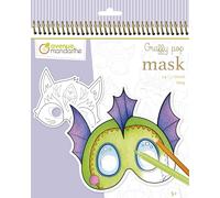 Avenue Mandarine GY138C - Graffy Pop Mask spiral notebook, Fantastic animals - 24 Pre-cut coloring masks - From 5 years old - PEFC certified Clairefontaine paper