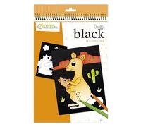 Avenue Mandarine GY158C Spiral Bound Colouring Book - Black Background to Bring Out Colours - 24 Colouring Pages (12 Designs x 2) 160g Paper - Animals - Ages 3+
