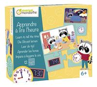 Avenue Mandarine JE531C - An educational box of 10 3-piece puzzles to assemble - From age 6 - Learn to tell the time - Children's Creative and Leisure Activity