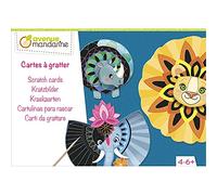 Avenue Mandarine KC125C - Children's creative box - 4 cards, easels and cardboard support - From age 4 - MANDALA SCRATCHING CARDS - Creative Leisure Activity