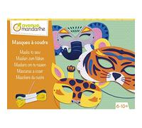 Avenue Mandarine KC135C - One Children's creative box - 3 SAVANNAH MASKS - From age 6 - Theme ANIMALS - Children's Creative and Leisure Activity - DIY