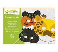 Avenue Mandarine KC141C - One Children's creative box - 5 Scratch Masks - From 4 years - SCRATCH MASKS - Children's Creative and Leisure Activity - DIY