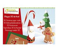 Avenue Mandarine KC142C - Creative box, 3D Christmas foldings - Manual Activity Kit - Contains 15 boards on 160g pre-cut and pre-folded paper - 1 Tube of glue - From 7 years old