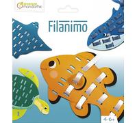 Avenue Mandarine KC170C - RIBBONS TO WEAVE set including 4 animals and 23 ribbons - From age 4 - MARINE ANIMALS - Children's Creative and Leisure Activity