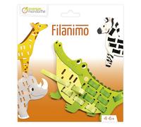 Avenue Mandarine KC172C - RIBBONS TO WEAVE set including 4 animals and 23 ribbons - From 4 years - WILD ANIMALS - Children's Creative and Leisure Activity - DIY