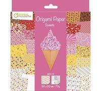 Avenue Mandarine OR522C Origami Paper Pack of 60 Sheets 20 x 20 cm 70 g (30 Designs x 2 Sheets) and a Sheet of Stickers Included - Origami Paper Candy