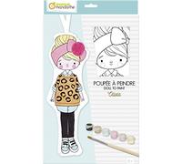 Avenue Mandarine PP043C - Children's Creative Kit - Printed Cotton Doll to Paint - From 6 Years - OLIVIA - Children's Creative and Leisure Activity - DIY