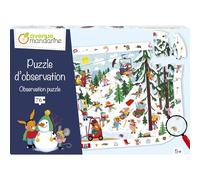 Avenue Mandarine PU028C - A 76-piece ''Cherche et Trouve'' Observation Puzzle - Poster Included - from 5 Years Theme Mountain Life - Children's Leisure Activity