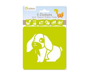 Avenue Mandarine - Ref 42445MD - Stencil Set - Pet & Animal Designs - 6 Stencils Per Pack, Translucent for Easy Placement, Compatible with Felt Tips, Pencils, Paint & More, Unité