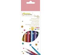Avenue Mandarine - Ref CC029O - Glitter Felt-Tip Pens (Pack of 6) - Machine Washable Ink, Add Sparkle to All of Your Creations - Yellow, Red, Pink, Purple, Blue & Green