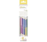 Avenue Mandarine - Ref CC032O - Double-Ended Coloured Pencils (Pack of 12) - Metal Case for Easy Transport Included, 24 Colours Total, Complies With CE Standards