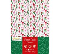 Avenue Mandarine - Ref CC039C - Paper Pack (A4) - Christmas - 96 Sheets, 24 Different Designs, Printed Patterns on 170gsm Paper, Suitable for DIY Projects