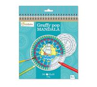 Avenue Mandarine - Ref GY028O - Graffy Pop Mandala Colouring Book - Boy Designs - Easy-to-Detach Pre-Cut Shapes, 250gsm Drawing Paper, 36 Sheets, 12 Designs, Suitable for Ages 6+