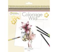 Avenue Mandarine - Ref GY065O - Coloriage Wild No. 1 - Adult Colouring Book Featuring Artwork from Emmanuelle Colin - 20cm x 20cm, 28 Sheets, 14 Designs, 250gsm Drawing Paper