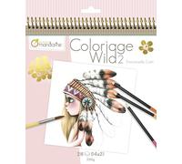Avenue Mandarine - Ref GY068C - Coloriage Wild No. 2 - Adult Colouring Book Featuring Artwork from Emmanuelle Colin - 20cm x 20cm, 28 Sheets, 14 Designs, 250gsm Drawing Paper