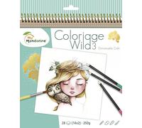 Avenue Mandarine - Ref GY077C - Coloriage Wild No. 3 - Adult Colouring Book Featuring Artwork from Emmanuelle Colin - 20cm x 20cm, 28 Sheets, 14 Designs, 250gsm Drawing Paper