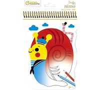 Avenue Mandarine - Ref GY112C - Graffy Nimo Spiral Colouring Book - Snail Designs - 24 Colouring Pages, 15 x 25.5cm, 160gsm Drawing Paper, 12 Designs, Suitable for Ages 3+