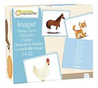 Avenue Mandarine - Ref JE513C - Multilingual Picture Cards - Animal Designs - Features 10 European Languages, 24 Beautiful Illustrations, Create Your Own Game, Suitable for Ages 2+