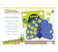 Avenue Mandarine - Ref KC101C - Educativ' Stickers Activity Box - Sticker Lines Dexterity - 18 Sheets, 9 Designs, 16 Sheets of Geometric Stickers, Suitable for Ages 3-4+