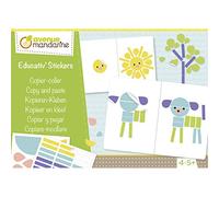 Avenue Mandarine - Ref KC103C - Educativ' Stickers Activity Box - Copy & Paste Dexterity - 18 Sheets, 9 Designs, 16 Sheets of Geometric Stickers, Suitable for Ages 3-4+