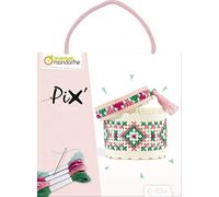 Avenue Mandarine - Ref KC128C - Creative Box - Pix Tresor All-In-One Cross Stitch - Pink - 2 Bracelets to Make, Full Instructions Supplied, Suitable for Ages 6-10+