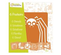 Avenue Mandarine - Ref PO003O - Stencil Set - Halloween Designs - 6 Stencils Per Pack, Translucent for Easy Placement, Compatible with Felt Tips, Pencils, Paint & More, Green