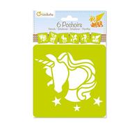 Avenue Mandarine - Ref PO006C - Stencil Set - Unicorn Designs - 6 Stencils Per Pack, Translucent for Easy Placement, Compatible with Felt Tips, Pencils, Paint & More