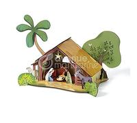Avenue Mandarine - Ref PU021C - Christmas Nativity Décor Puzzle - Contains 1 Large Diorama & 10 Characters - Featuring Artwork from Emmanuelle Colin, Suitable for Ages 4-6+