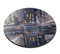 Avenue New York Yellow Taxi - Flexible Round 5mm Rubber Mouse Mat Pad Office Home Novelty Printed Desk Accessory 13257