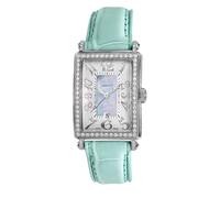 Avenue of Americas Mini, Swiss Quartz Watch, White/Green MOP Dial, Calfskin Alligator, and Sapphire Crystal Gevril Silver One Size