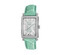Avenue of Americas Mini, Swiss Quartz Watch, White/Green MOP Dial, Calfskin Alligator, and Sapphire Crystal Gevril Green One Size
