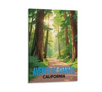 Avenue of Giants California Vintage Travel Posters 20x30inch(50x75cm) Wall Decor Painting Canvas Wall Art Living Room Poster Bedroom
