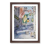 Avenue of The Allies by Childe Hassam Framed Print | A2 Walnut Framed Wall Art | Ready to Hang | Modern Nature Picture | Living Room Bedroom Lounge Office